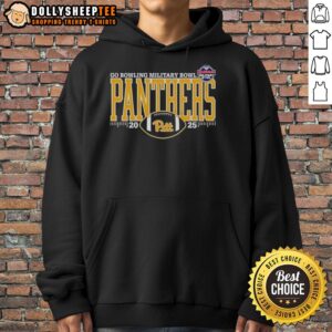 Alternative view of Original Pitt Panthers 2025 Go Bowling Military Bowl Logo T-Shirt