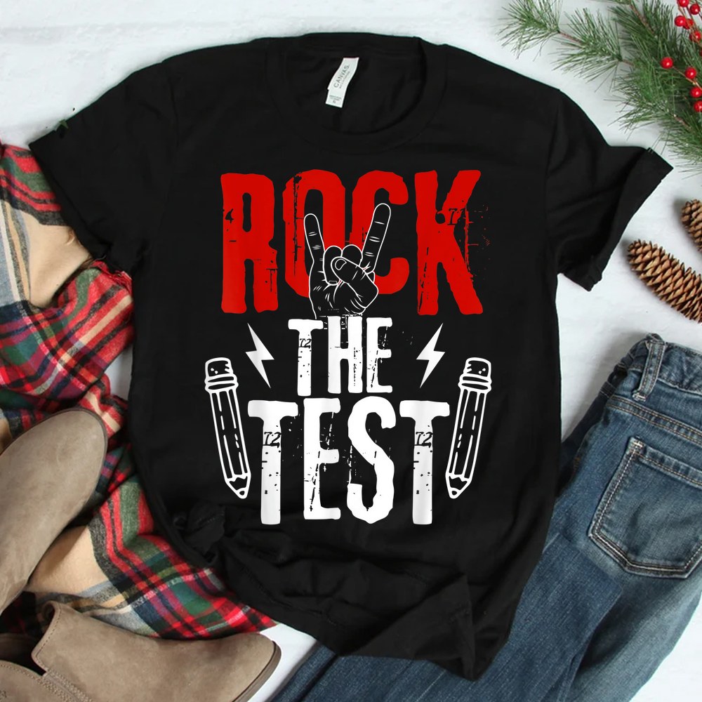 Metal Rock The Test Day Funny Hand Sign Exam Testing Shirt