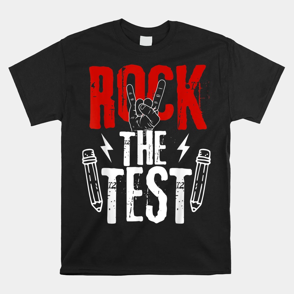 Metal Rock The Test Day Funny Hand Sign Exam Testing Shirt - Image 4