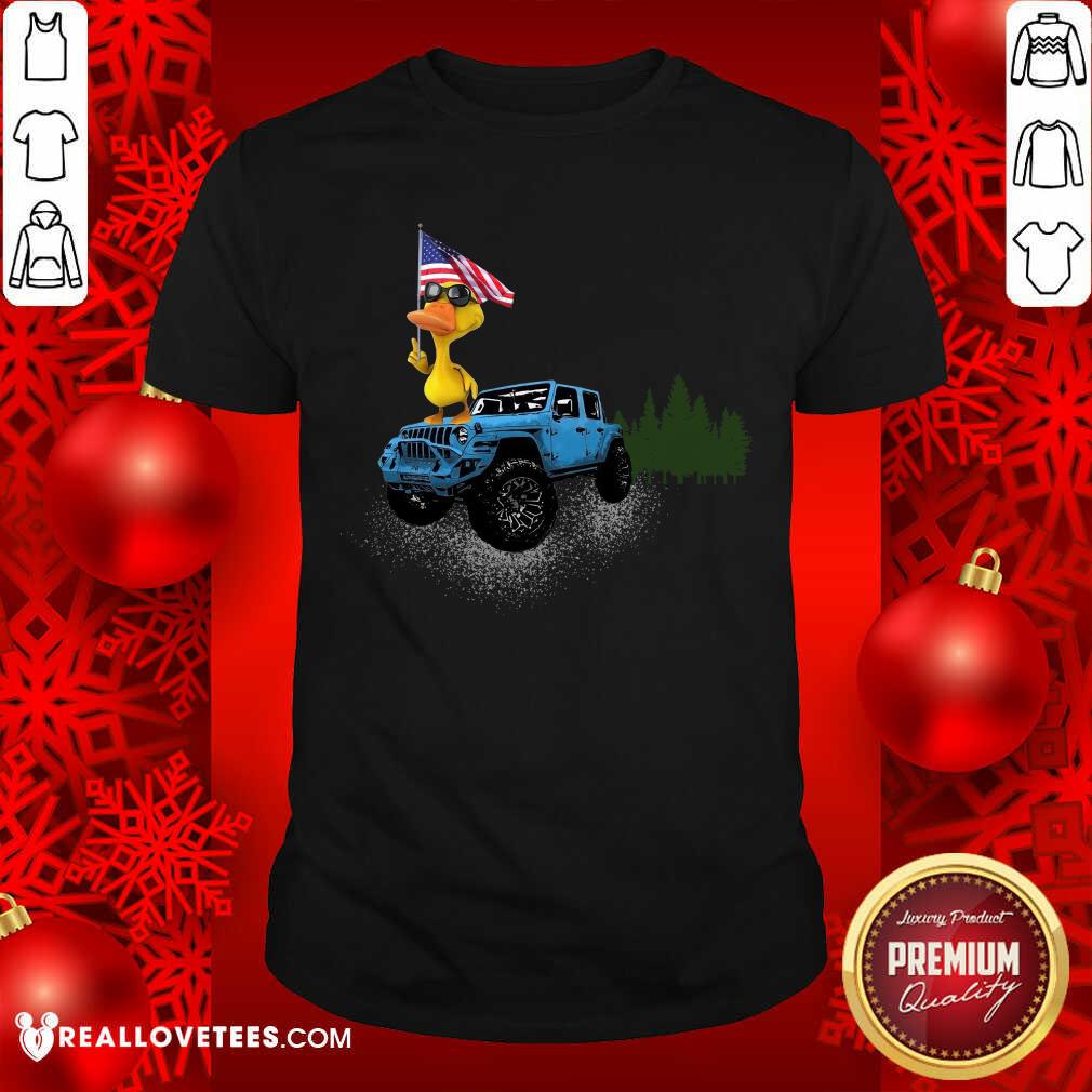 Duck American Flag And Jeep Independence Day Shirt - Image 2