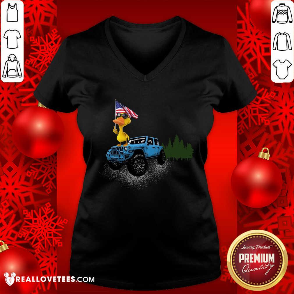Duck American Flag And Jeep Independence Day Shirt - Image 4