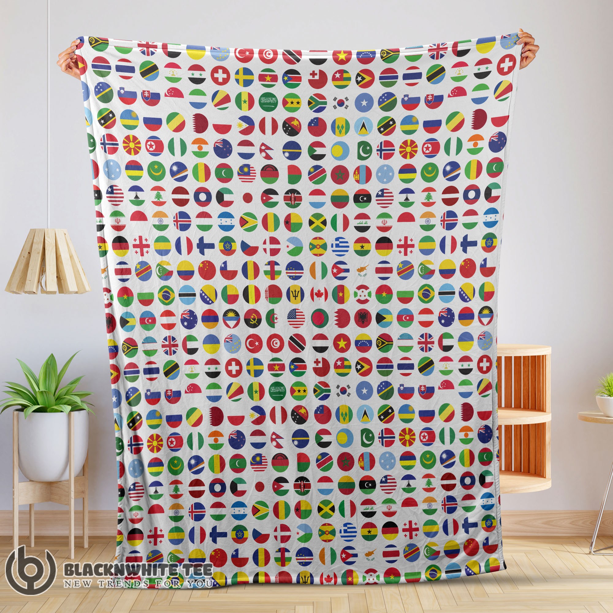 Awesome Perfect World Flags International Flags Collage Blanket Fleece Blanket