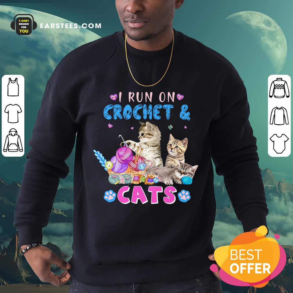 Pretty I Run On Crochet And Cats Shirt - Image 3