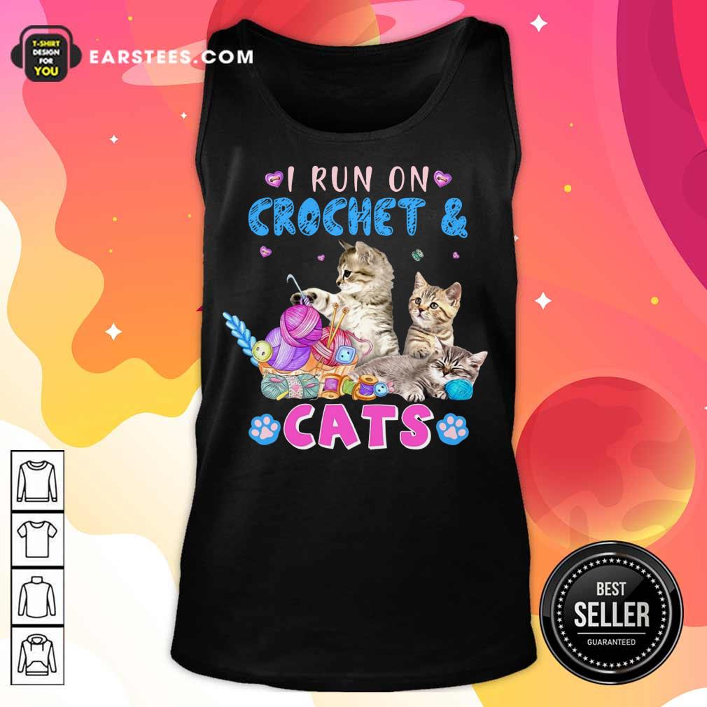 Pretty I Run On Crochet And Cats Shirt - Image 2