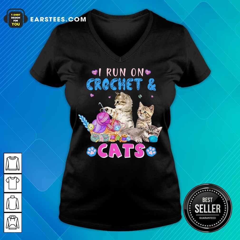 Pretty I Run On Crochet And Cats Shirt - Image 5