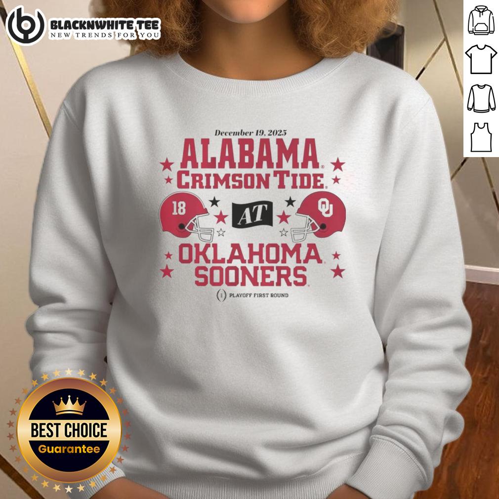 Awesome Oklahoma Sooners & Alabama Crimson Tide 2025 Cfp First Round Matchup T-Shirt - Image 5