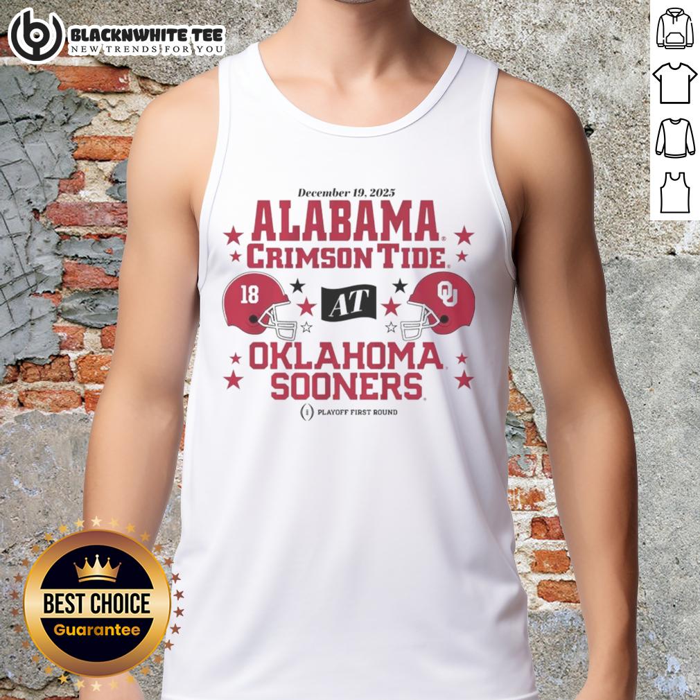 Awesome Oklahoma Sooners & Alabama Crimson Tide 2025 Cfp First Round Matchup T-Shirt - Image 4