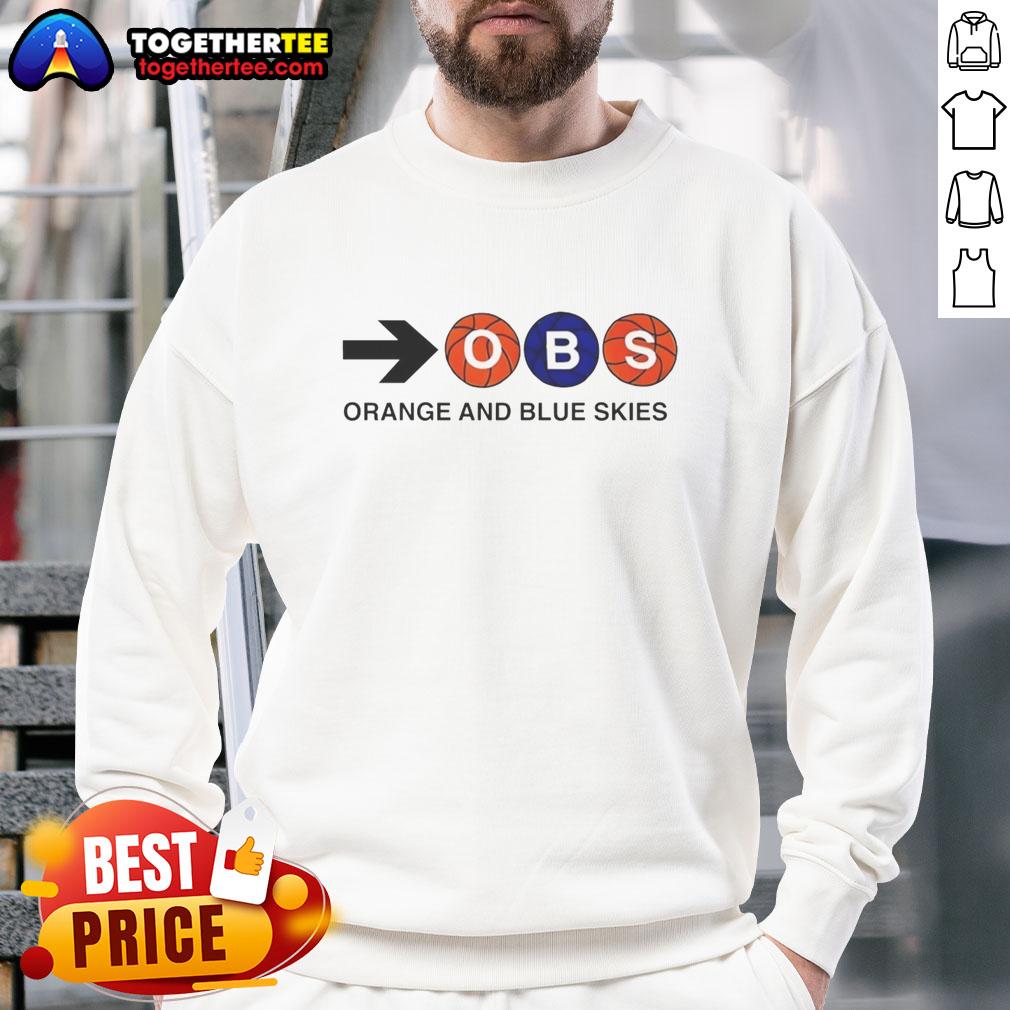 Awesome OBS Orange And Blue Skies T-Shirt - Image 5