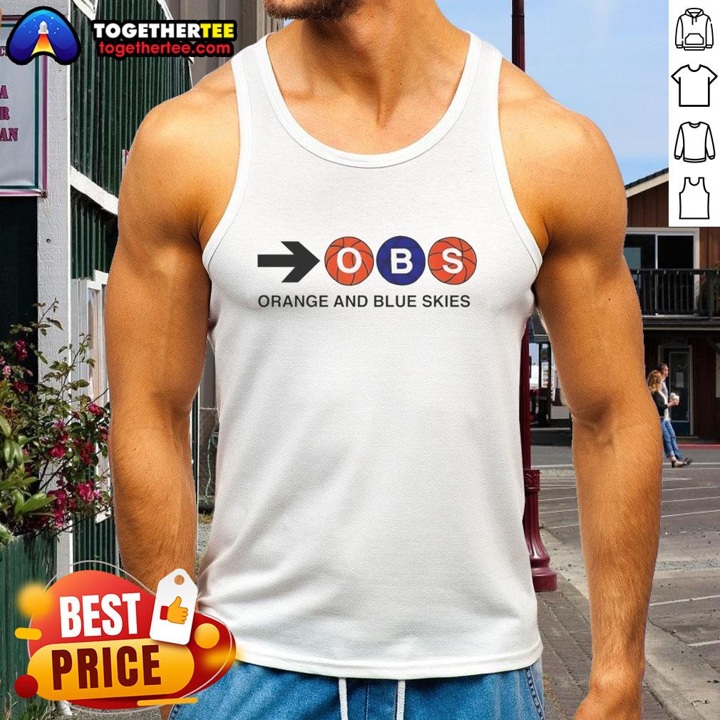 Awesome OBS Orange And Blue Skies T-Shirt - Image 4