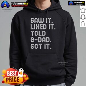 Alternative view of Pretty Saw It Liked It Told Gdad Got It Funny Gdad T-Shirt
