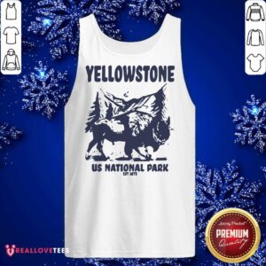 Alternative view of Cool Yellowstone US National Park 1872 Bison Mountain Landscape Shirt