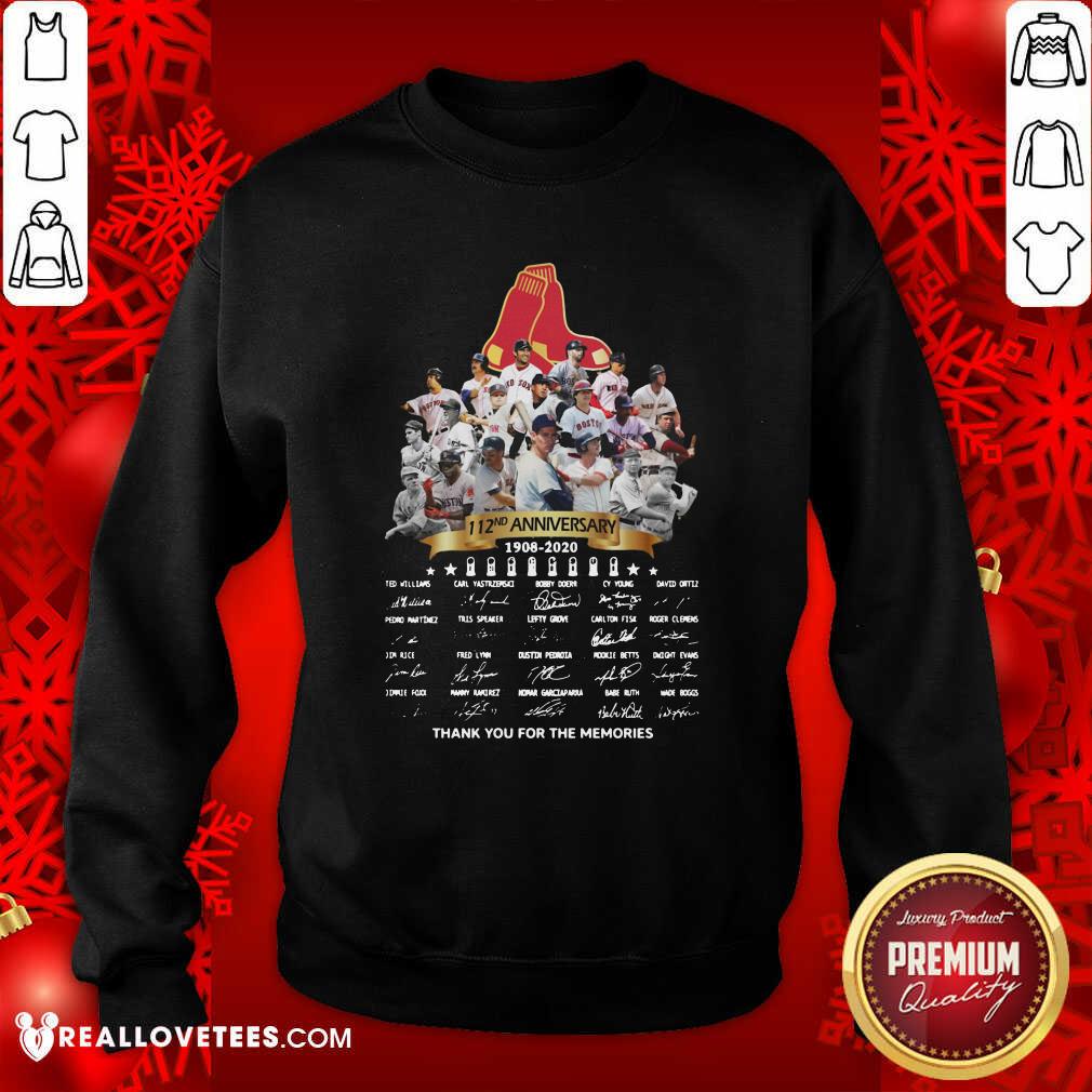 Nice The Boston Red Sox 112nd Anniversary 1902 2020 Thank You For The Memories Signatures Shirt - Image 3