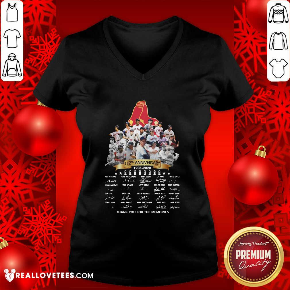 Nice The Boston Red Sox 112nd Anniversary 1902 2020 Thank You For The Memories Signatures Shirt - Image 5
