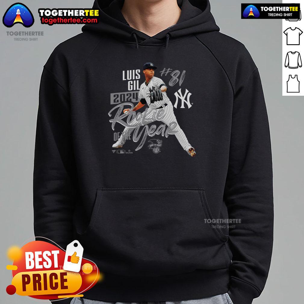 Official New York Yankees Luis Gil 2024 American League Rookie Of The Year T-Shirt - Image 2