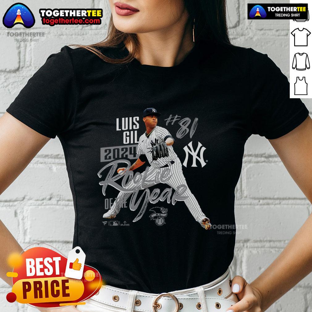 Official New York Yankees Luis Gil 2024 American League Rookie Of The Year T-Shirt - Image 3