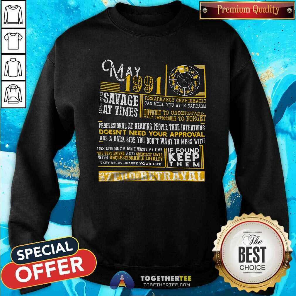 Good May 1991 Has Zero Tolerance Betrayal Shirt - Image 2