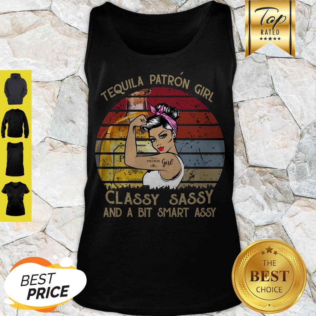 Premium Tequila Patron Girl Classy Sassy And A Bit Smart Assy Vintage Shirt - Image 4