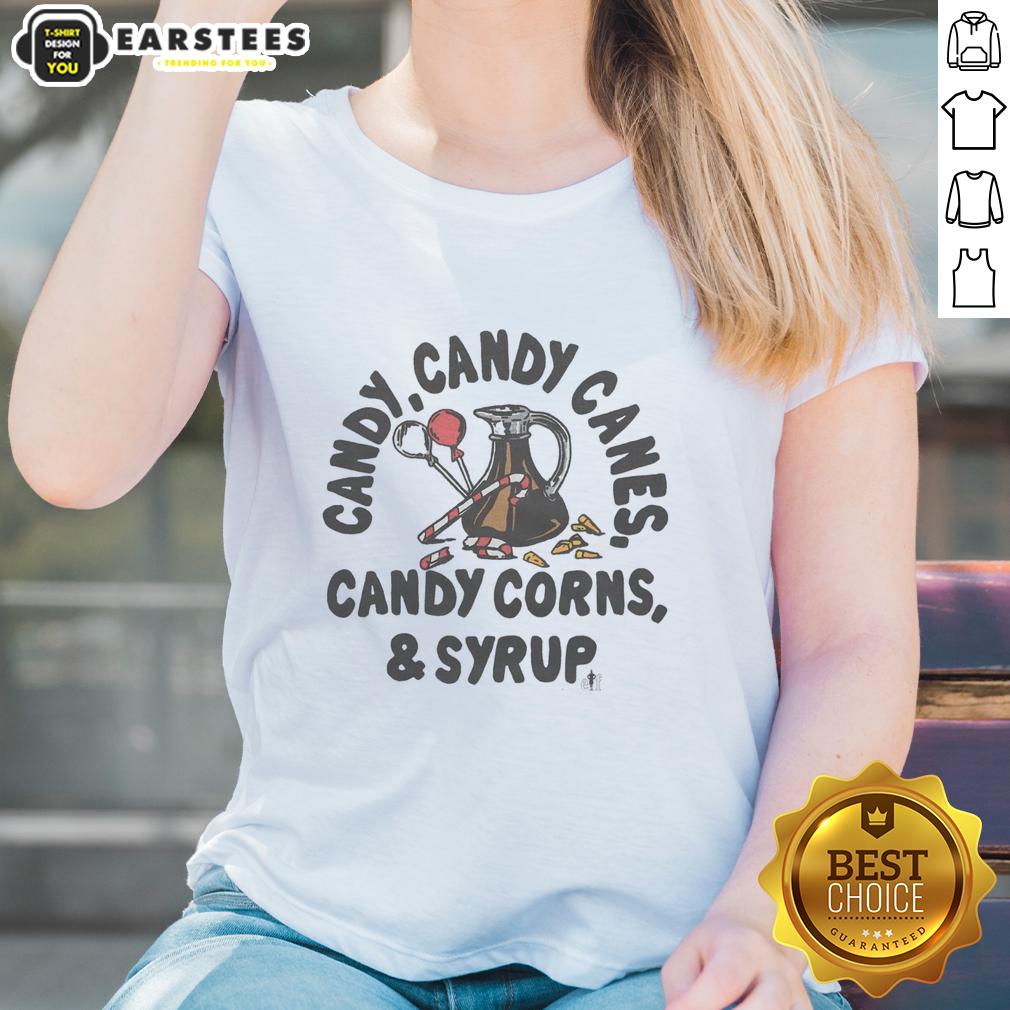 Awesome Candy Candy Canes Candy Corns And Syrup T-Shirt - Image 3