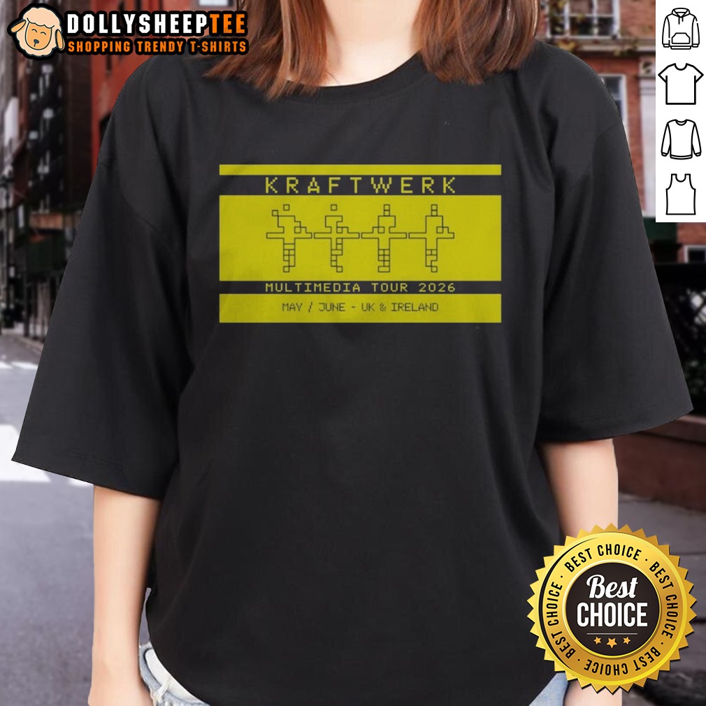 Awesome Kraftwerk Multimedia Tour 2026 May June UK Ireland Music Electronic Band Tour Shirt - Image 3