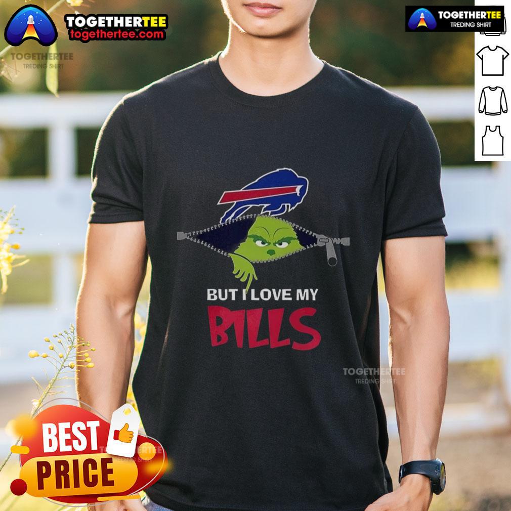 Nice Grinch Zipper I Hate People But I Love My Buffalo Bills Football Christmas T-Shirt