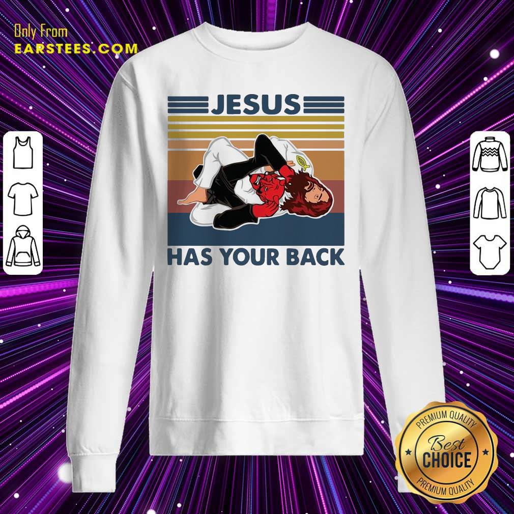 Hot Jiu Jitsu Jesus Has Your Back Vintage Shirt - Image 5