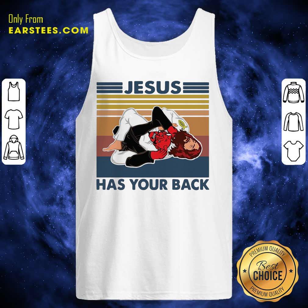 Hot Jiu Jitsu Jesus Has Your Back Vintage Shirt - Image 4