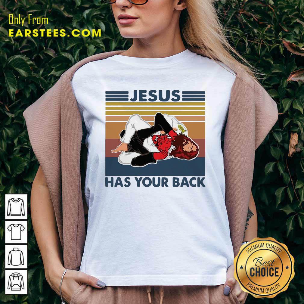 Hot Jiu Jitsu Jesus Has Your Back Vintage Shirt - Image 3