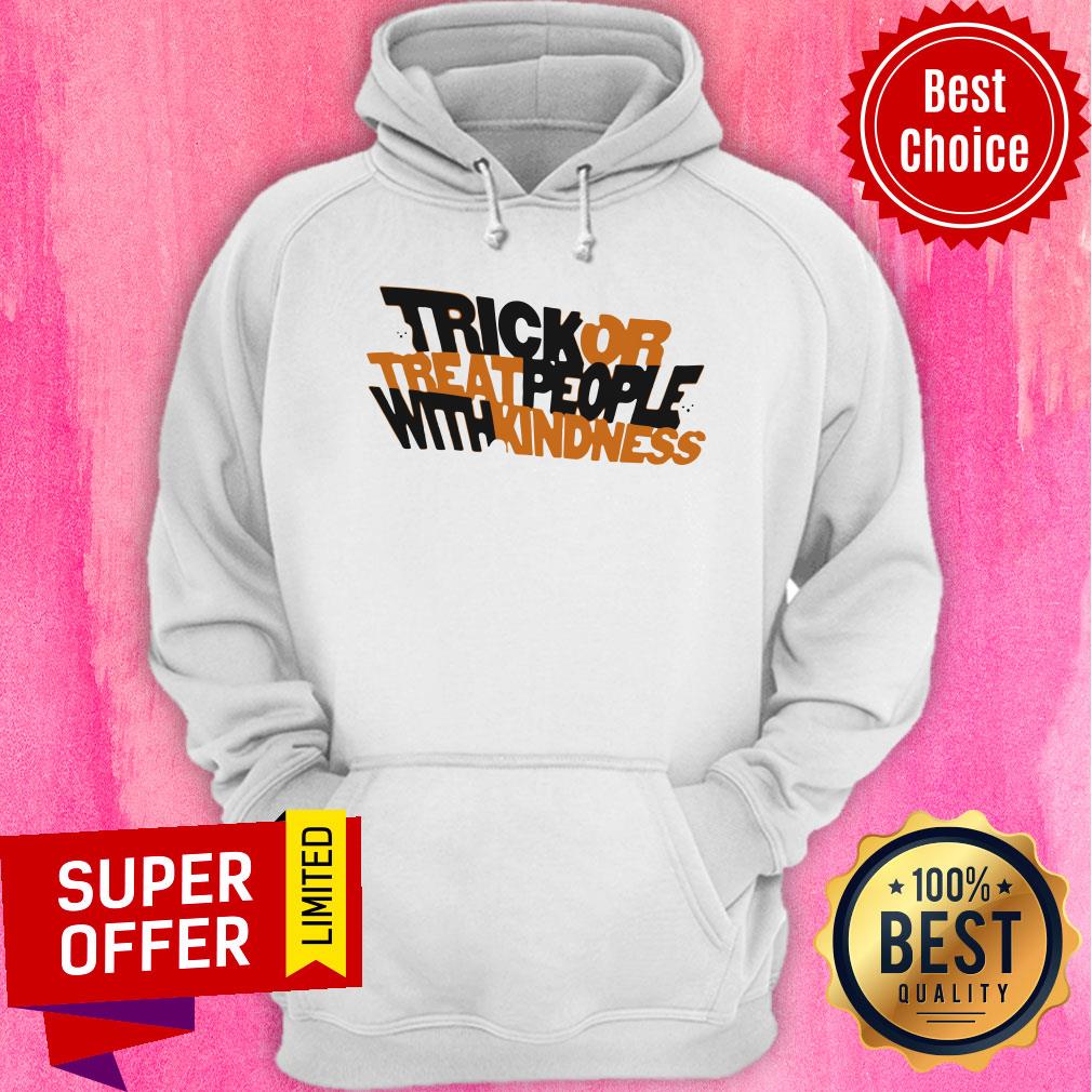 Funny Trick Or Treat People With Kindness Ghost Halloween Shirt - Image 3