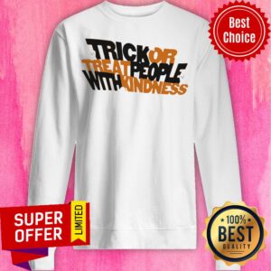 Alternative view of Funny Trick Or Treat People With Kindness Ghost Halloween Shirt