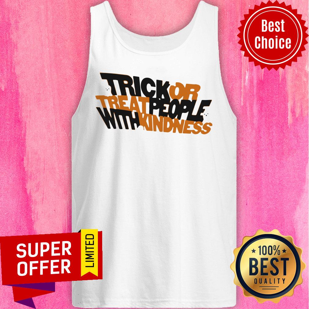 Funny Trick Or Treat People With Kindness Ghost Halloween Shirt - Image 5