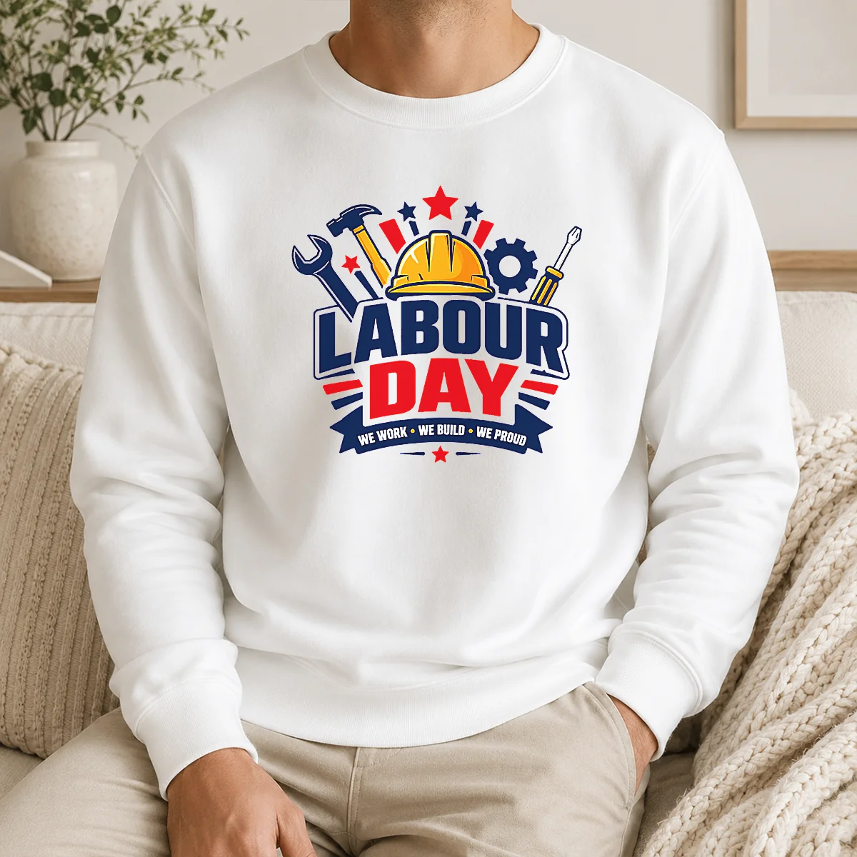 Happy Good Labour Day We Work Build Proud Multi Tool Badge Shirt - Image 7