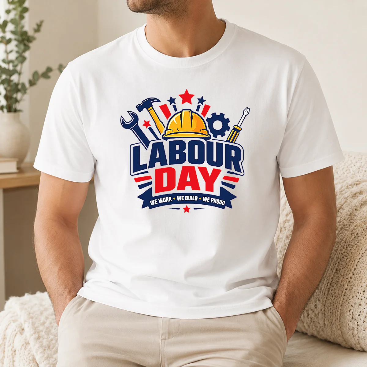 Happy Good Labour Day We Work Build Proud Multi Tool Badge Shirt