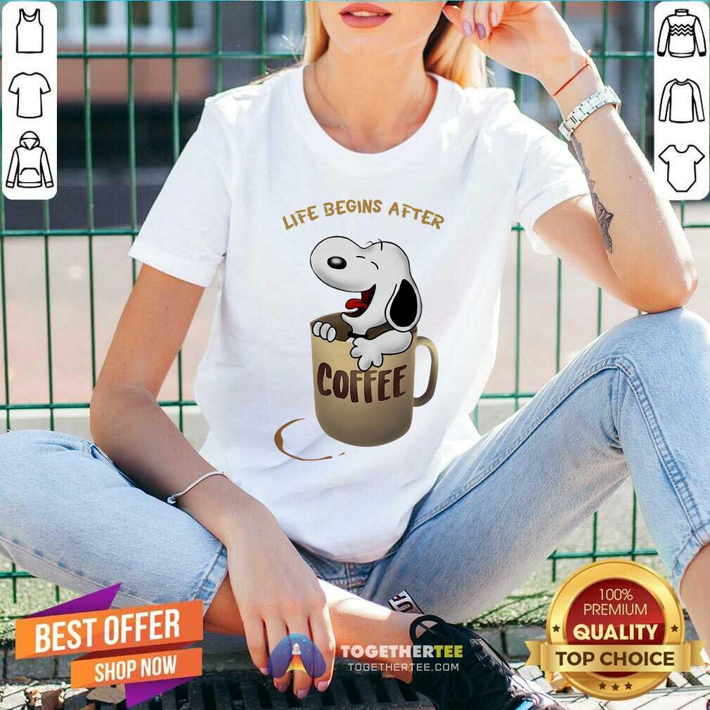 Life Begins After Coffee Snoopy Shirt - Image 3