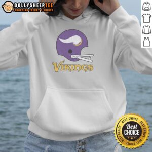 Alternative view of Official Minnesota Vikings Football Logo In Big Helmet T-Shirt