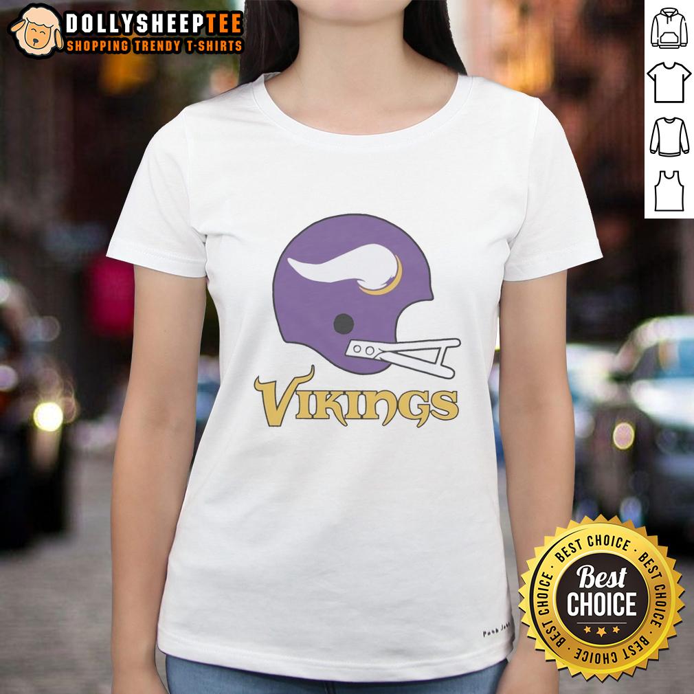 Official Minnesota Vikings Football Logo In Big Helmet T-Shirt - Image 3