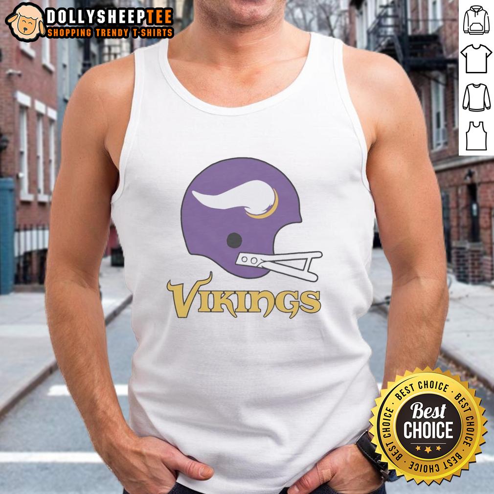 Official Minnesota Vikings Football Logo In Big Helmet T-Shirt - Image 4