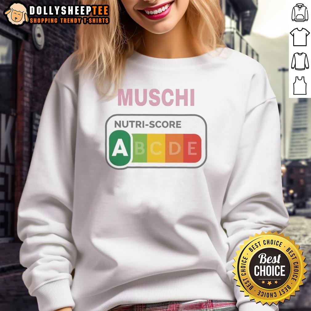 Official Muschi Nutri Score European Food Nutrition Rating System T-Shirt - Image 5