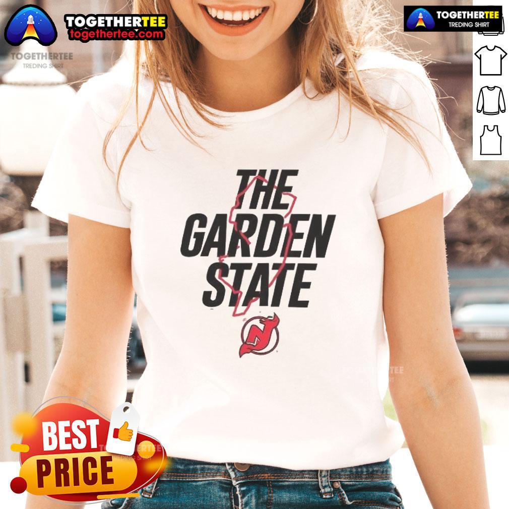Top New Jersey Devils The Garden State Outline T-Shirt - Image 3