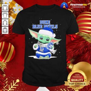 Nice Baby Yoda Play Rugby Duke Blue Devils Merry Christmas Shirt