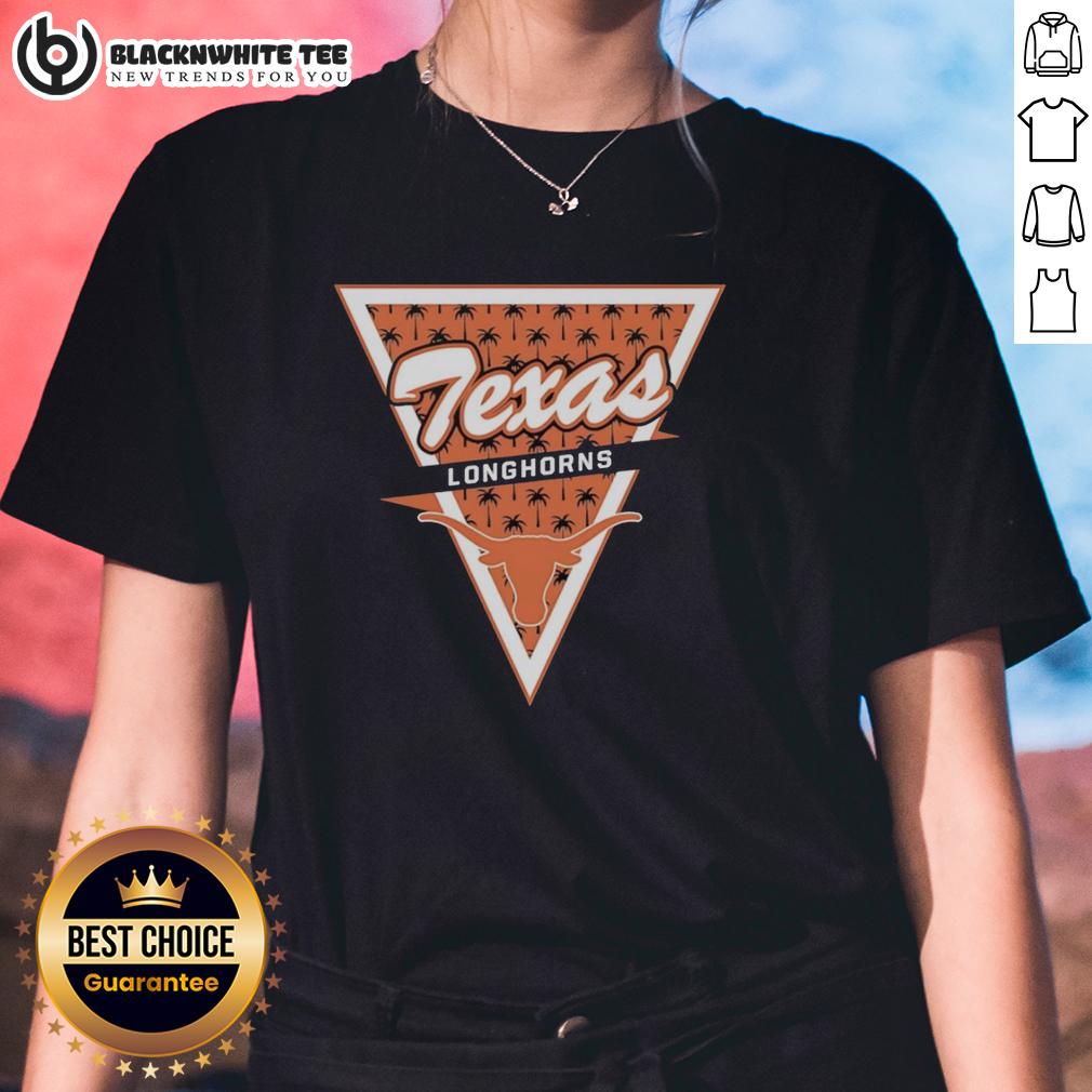 Hot Texas Longhorns Logo Palm Tree Pattern Inside A Triangle T-Shirt - Image 3
