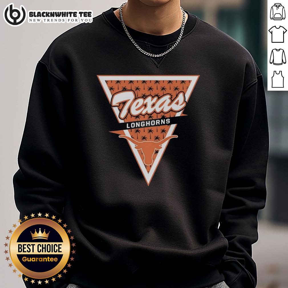Hot Texas Longhorns Logo Palm Tree Pattern Inside A Triangle T-Shirt - Image 5