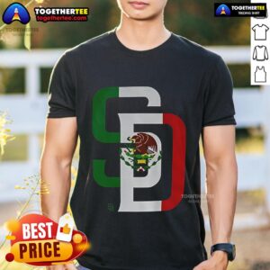 Official San Diego Padres MLB Baseball Mexican Flag Logo T-Shirt