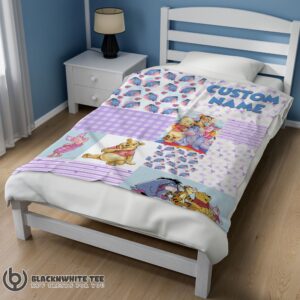 Alternative view of Perfect Cute Disney Winnie The Pooh Friends Collage Poster Blanket Fleece Customized Blanket