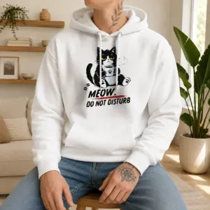 Alternative view of Official Meow Do Not Disturb Grumpy Cat With Coffee Shirt
