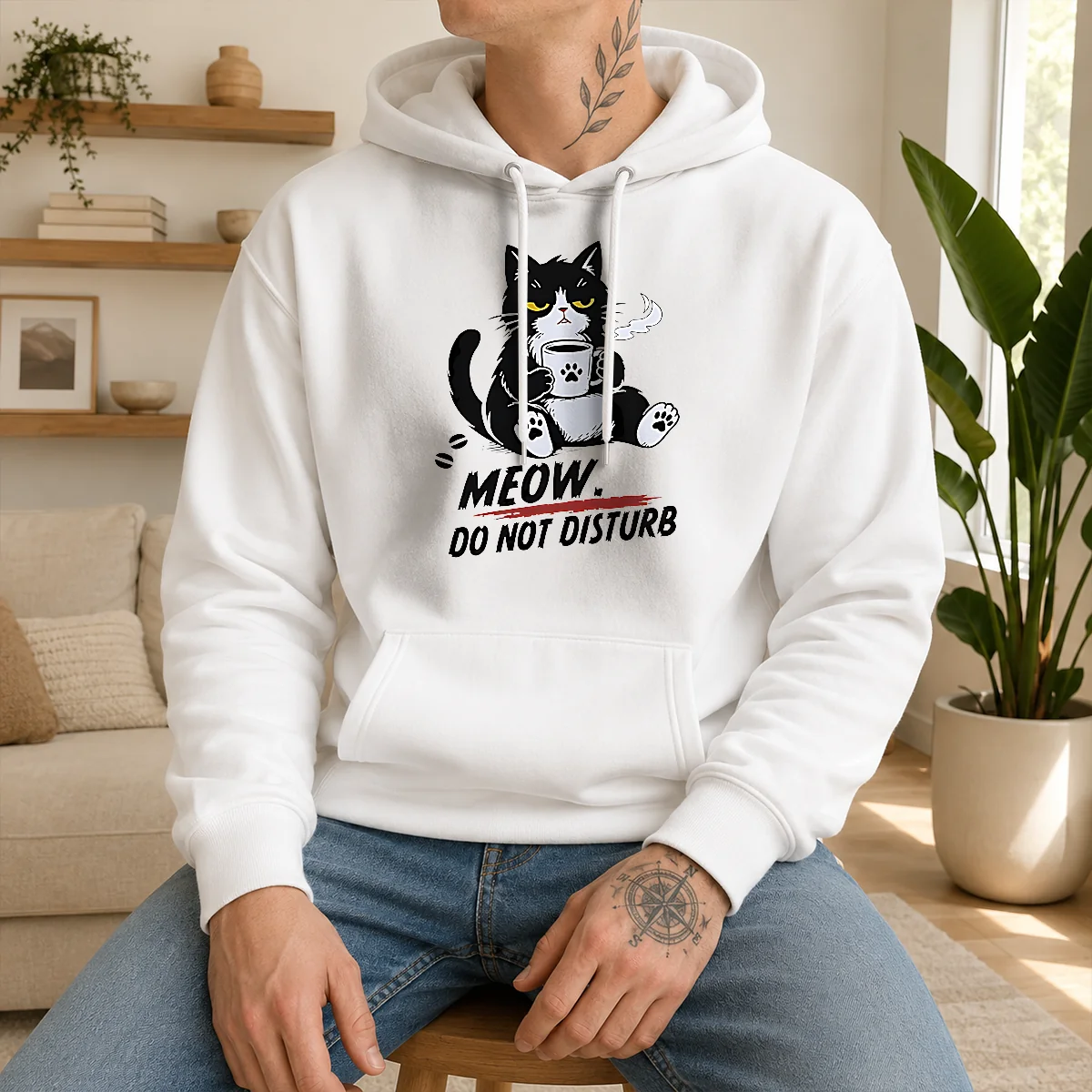Official Meow Do Not Disturb Grumpy Cat With Coffee Shirt - Image 2