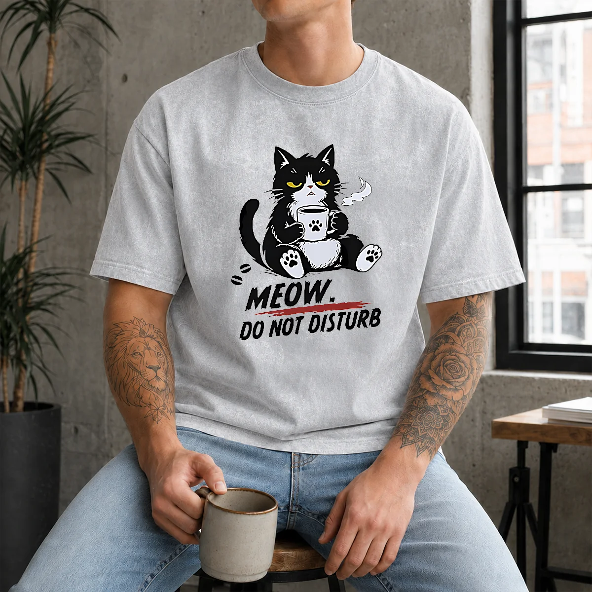 Official Meow Do Not Disturb Grumpy Cat With Coffee Shirt - Image 9