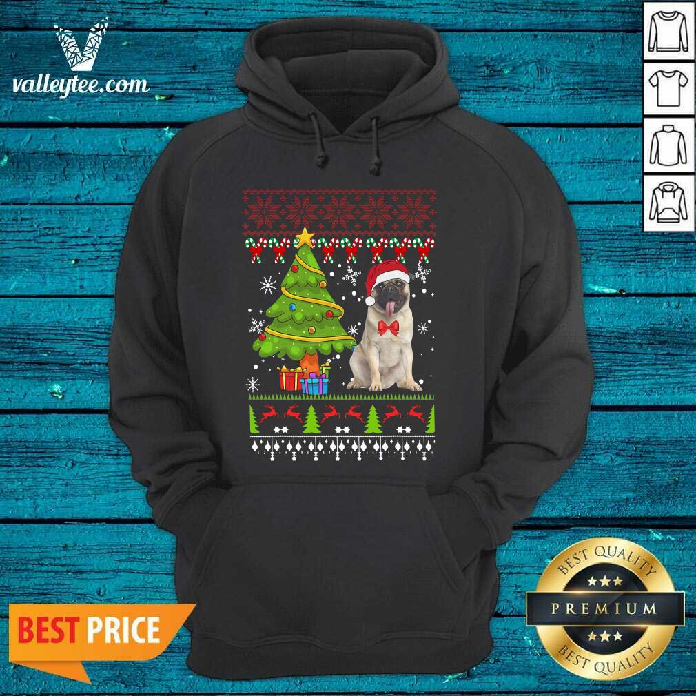 Premium Pug Santa Ugly Merry Christmas Tree Shirt - Image 3