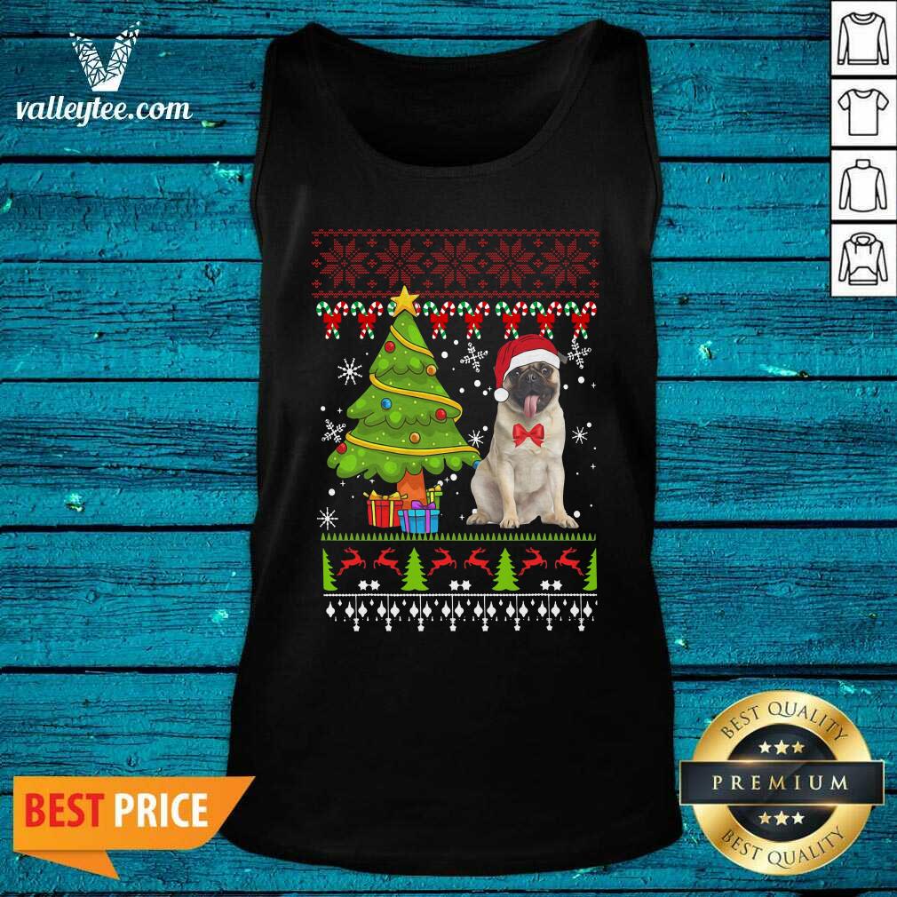 Premium Pug Santa Ugly Merry Christmas Tree Shirt - Image 5