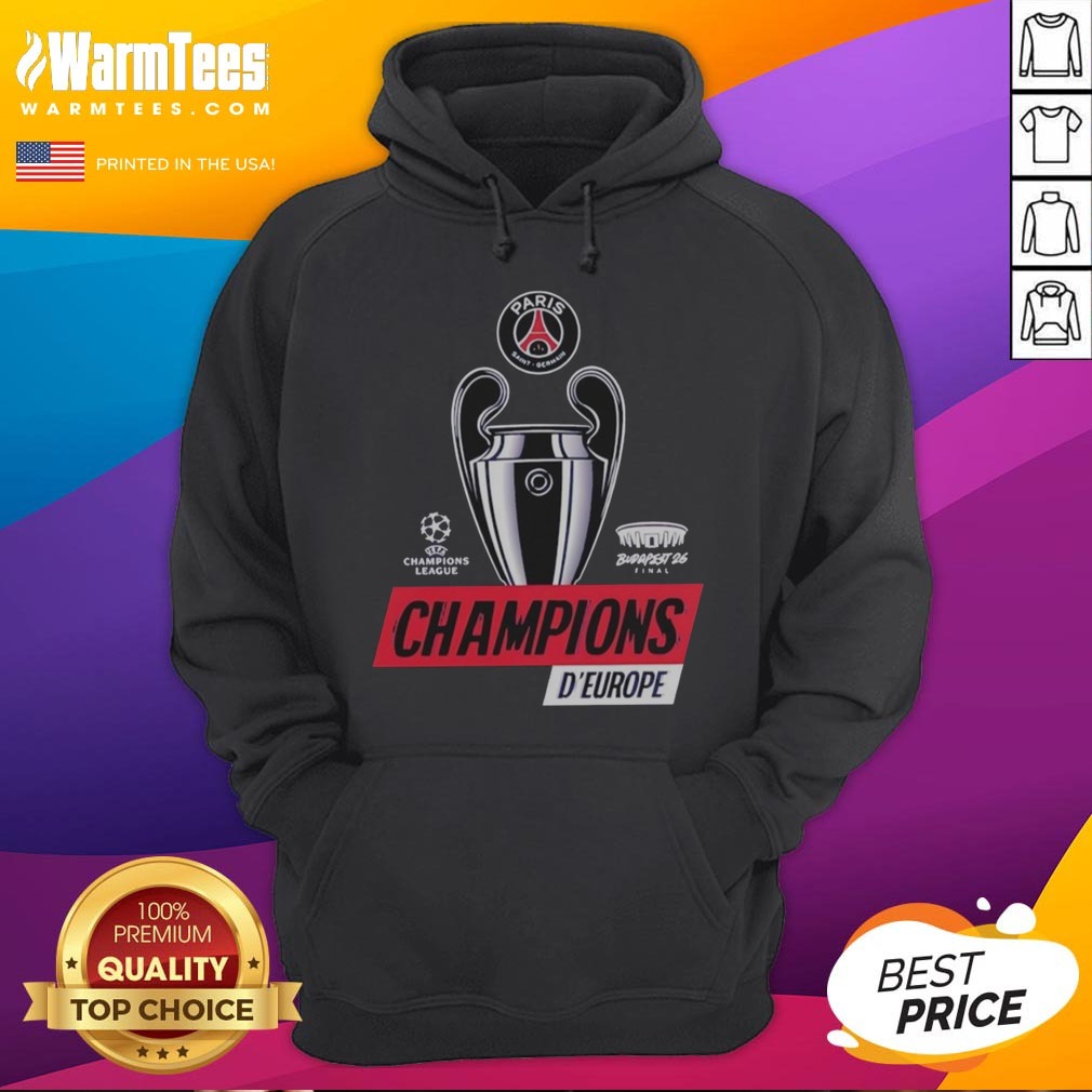 Funny Paris Saint Germain PSG UEFA Champions League Champions D'Europe 2026 Trophy Shirt - Image 2