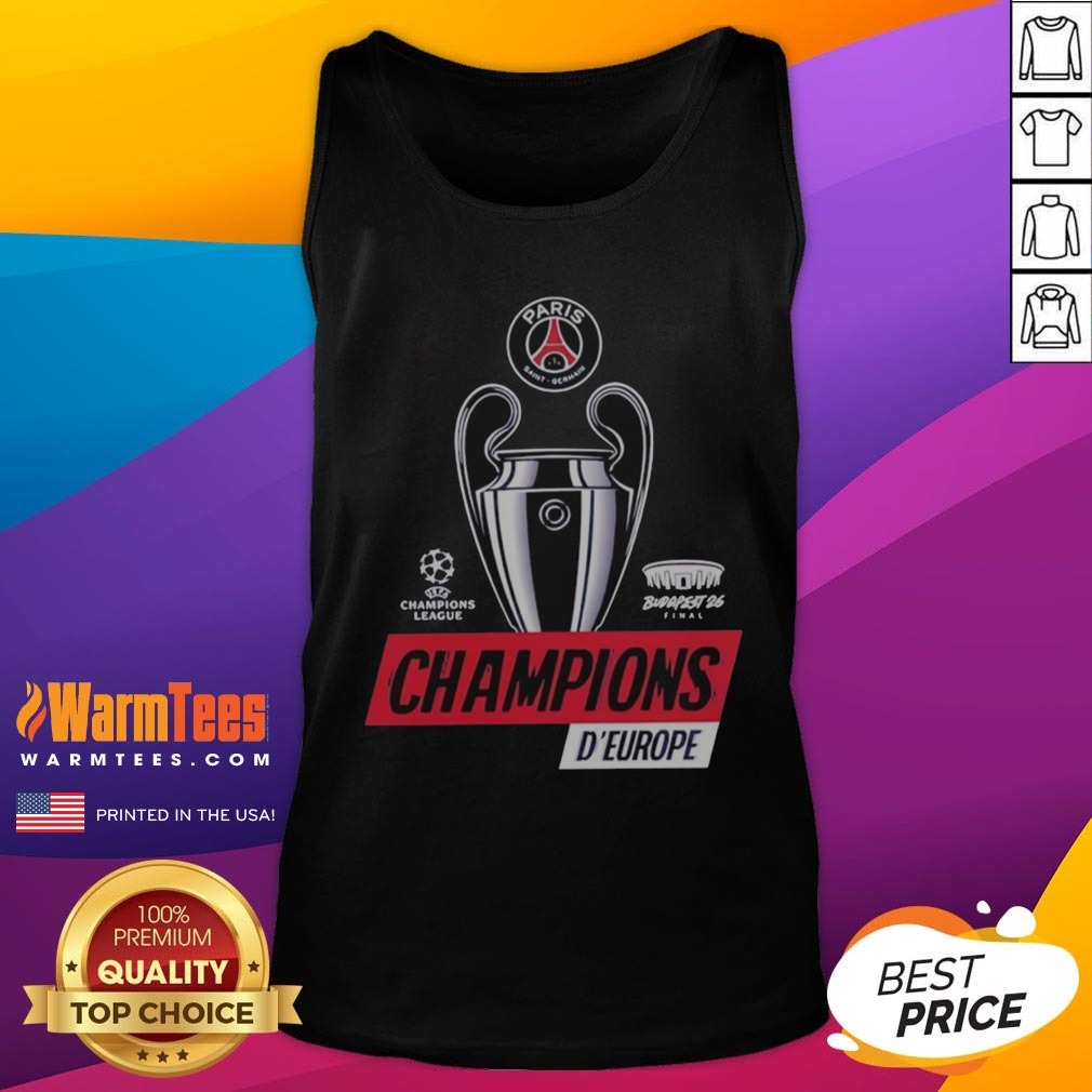Funny Paris Saint Germain PSG UEFA Champions League Champions D'Europe 2026 Trophy Shirt - Image 5